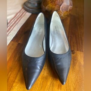 Nine West Kitten Heel Black Pointed Pumps